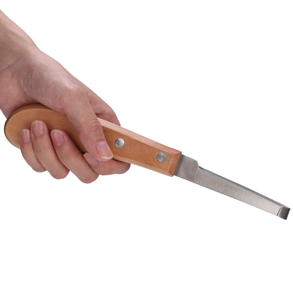 AYNEFY Garden Culture, Carbon Steel Hoof Knife Trimming Tool for Cattle Horse Use Straight Blade Shape Horticulture Home Gardening (Straight Right Hand)