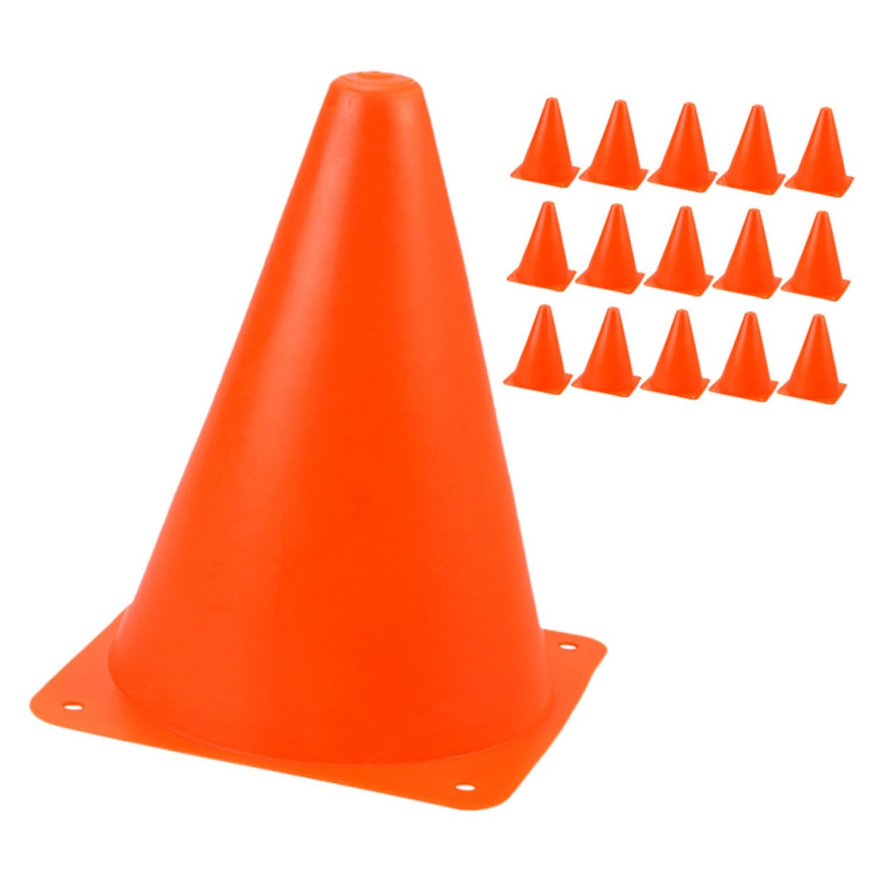 Luxshiny Conos de Entrenamiento Deportivo 18 Cm, 16 Piezas, Plástico Naranja, Mini Conos Marcadores para Fútbol y Patinaje al Aire Libre, Accesorios para Agilidad y Ejercicios en Cancha