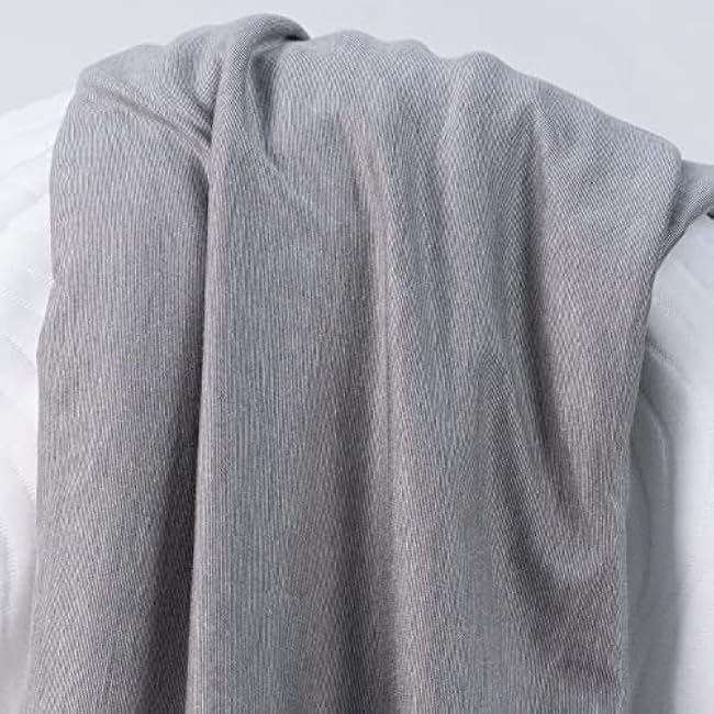 QUEEN ROSE Pregnancy Body Pillow Replacement Cover, 65 Inch U Shaped Solid Maternity Pillowcase, Cooling Silky Jersey, Grey, Cover Only