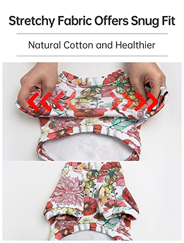 Furryilla Easter Red Flower Pattern Cotton Dog Sweatshirts -Lightweight And Soft Dog Shirts With Leash Hole,Christmas New Year Dog Clothes,Suitable For Puppy Small Dogs #TOP3