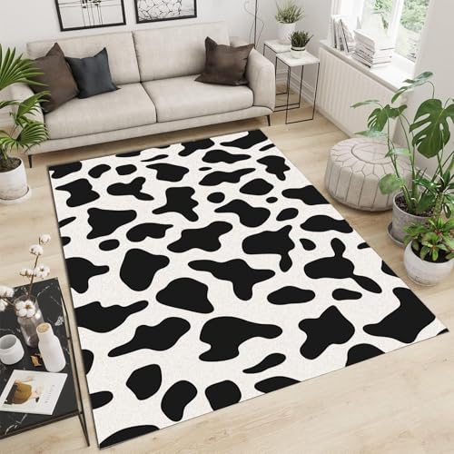 Tapis de salon motif vache texture premium douce et confortable 200x300