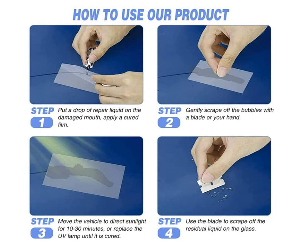 New Trending Car Windscreen Repair Kit, Car Windshield Crack Scratch Resin Repair Tool Kit, for Fix Auto Wind-Shield Glass Cracks, Bulls Black Bottle (Pack of 1) for All Windscreen - Image 7 thumbnail