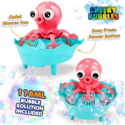Cheeky Bubbles Bubble Machine for Kids, Automatic Bubble Makers with Bubble Solution