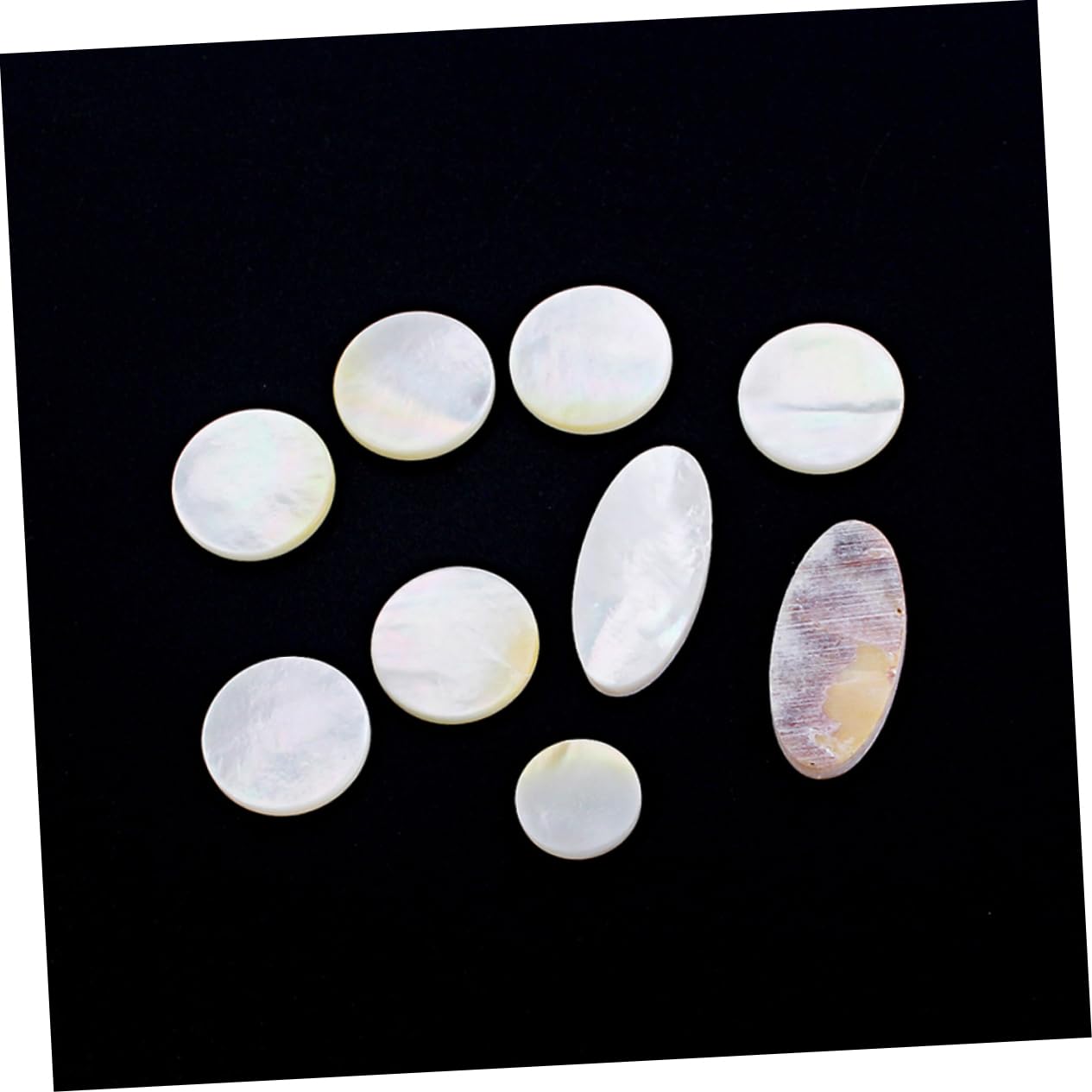 BESPORTBLE 9Pcs Shell Key Button Inlays Set for Alto Tenor Soprano Saxophones Lightweight Accessories with Glossy Finish Saxophone Decor