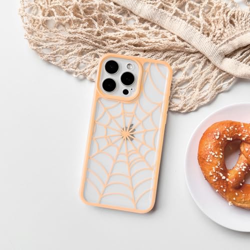 Lovmooful for iPhone 12 Pro Max Case Cute Clear Spider Web Design-Orange by Lovmooful - Used condition - Image 2