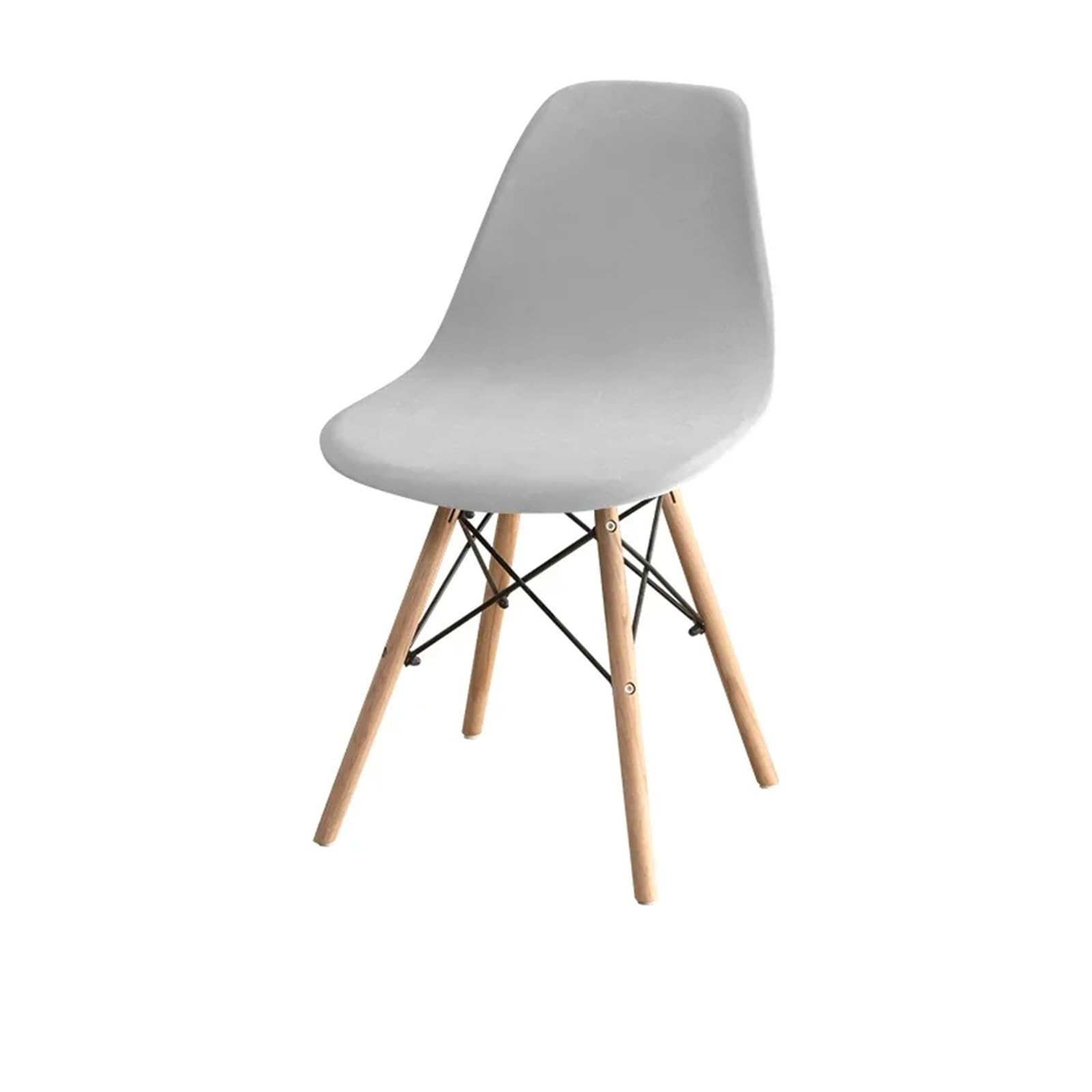 SHBHWS 1PC Velvet Shell Chair Cover Stretch Spandex Armless Covers Solid Color Elastic Dining Seat Case Wedding Hotel Banquet for Hotel, Banquet(A2-Light gray)