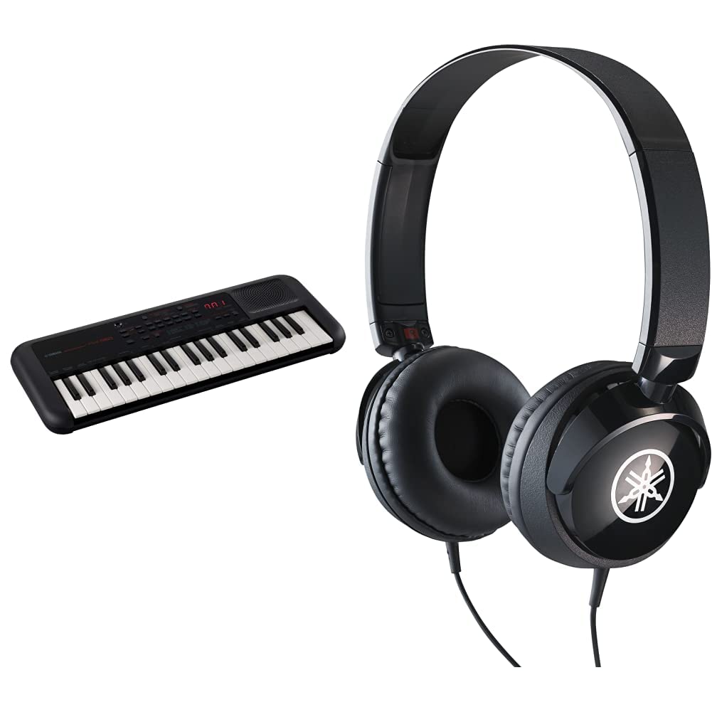 Yamaha PSS-A50 - Portable, Digital Keyboard with Phrase Recording & Yamaha HPH-50 Headphones, Quality Sound, Deep Bass and Balanced Treble, Over Ear, Wired Musicians Headphones, in Black