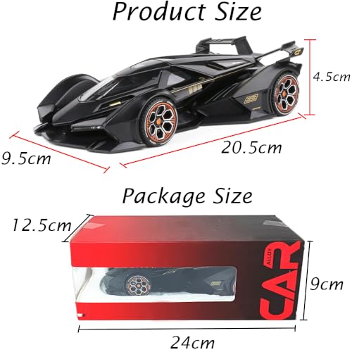 Modelo de coche deportivo Lambo V12 escala 1:22 negro miniatura 6