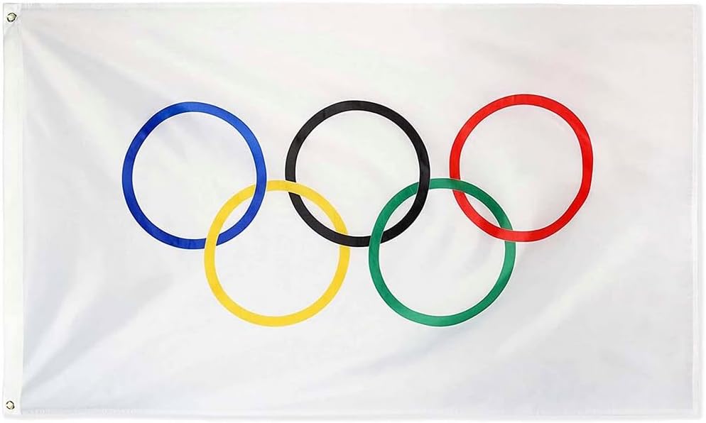 Arabelium Belarabia National Flag - Outdoor Or Indoor - Sport Event Supporter Fan Flag, Football, Rugby, Cricket, Tennis, Olympics, Pub (Olympics flag, 150x90cm - 3x5ft)