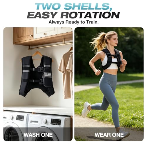 Image of TILYMOL Washable Weighted Vest for Women, Removable Weights | Machine Washable Shell, Women-Specific Fit, Phone Pocket, for Walking Running strength training HIIT, 10lb /12lb