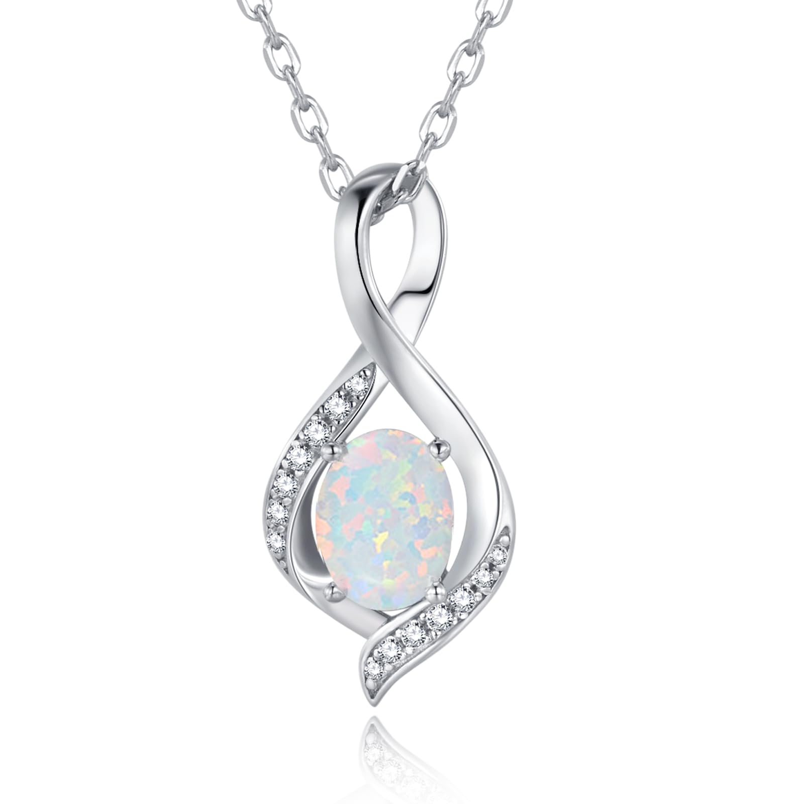 Haosgbirthstone Necklace For Women 925 Sterling Silver Oval