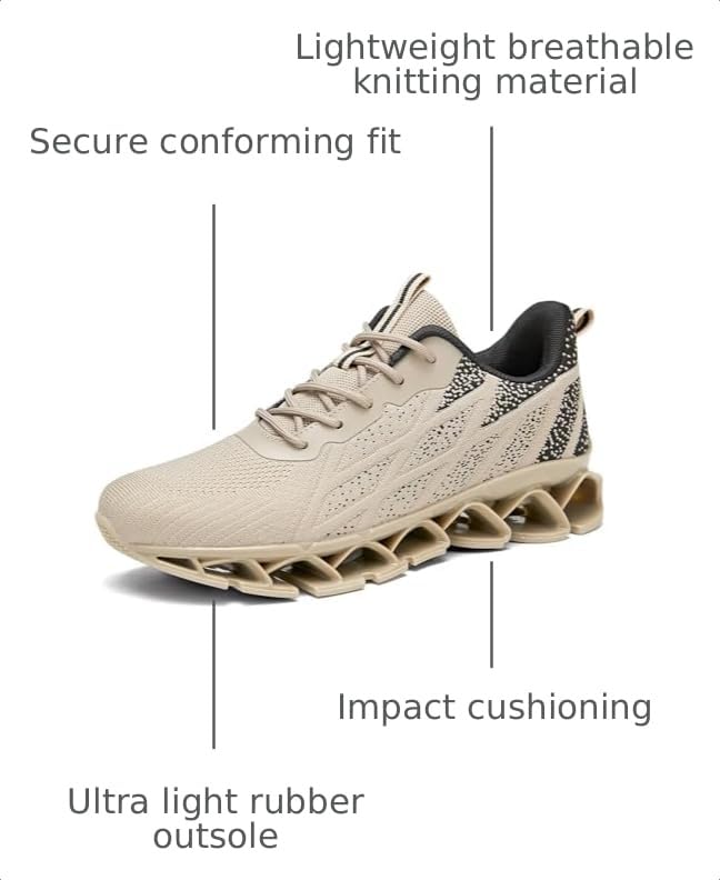 Image of Mens Running Shoes Casual Sport Athletic Fashion Walking Sneakers Lace up Blade Non Slip Breathable Mesh