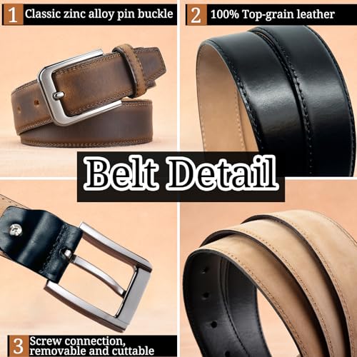 Aolun Personalized Leather Belts for Men Custom Engraved Leather Belt with Name Gift for Hunsband Dad Boyfriend3