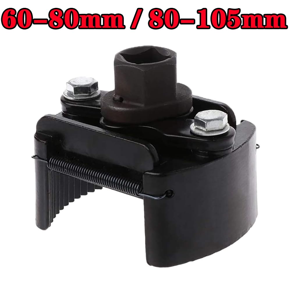 Harnstofffilter Kit 60–80/80–105 mm universell verstellbarer Zweibacken-Ölfilterschlüssel-Satz für Entfernen von Stahl, Kraftstoff, PKW, LKW, Motorrädern(80-105mm)