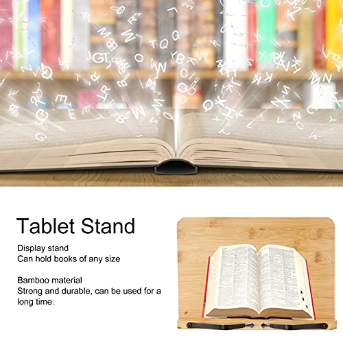 Suporte de livro, suporte durável para tablet Bambu natural leve colocado livremente - 5 ângulos dif