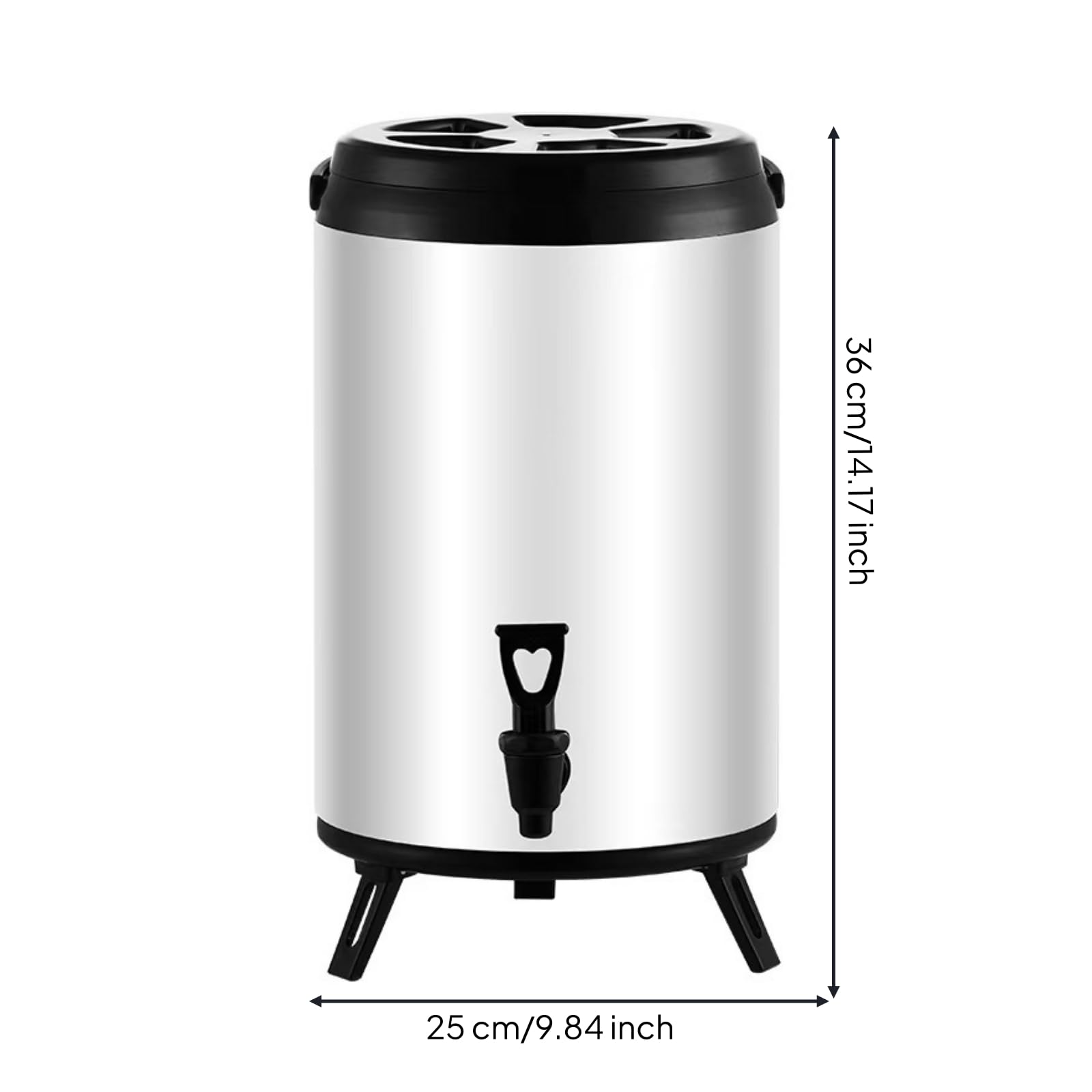 Termo Dispensador Bebidas Aislado Contenedor Térmico con Patas Práctico Dispensador Bebidas para Cafeterías, Array, color to 9, 6L