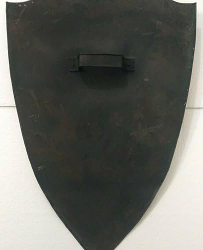 Miniatura 3 de SKYNOTCH Medieval Crusader Steel Shield - Escudo de acero de calibre 18 armadura templaria vikinga escudo de hierro pulido plateado Pulido de plata