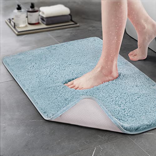 Techmilly Super Soft Shaggy Bathroom Rugs, Absorbent Thick Non Slip Microfiber Bath Rugs, Quick Dry Machine Washable Bath Mat For Bathroom Floor, Bathtub And Shower 17"X24" #TOP4