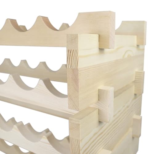 JungleA Stackable Wine Rack Wine Storage Cabinet Freestanding Floor Modular Wine Countertop,Wobble-Free-Shelf Hand Made Solid Hardwood Wooden (6x12 Row 72 Bottles Capacity)