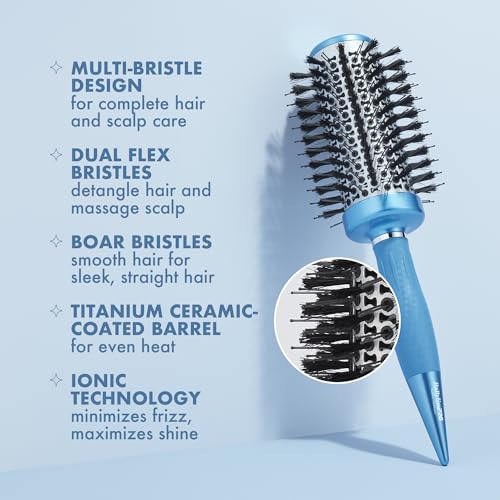 BaBylissPRO Nano Titanium Smooth & Shine Scalp Round Hair Brush – Detangling, Straightening & Blow-Dry Brush for Frizz-Free, Sleek, Shiny Hair - image 4