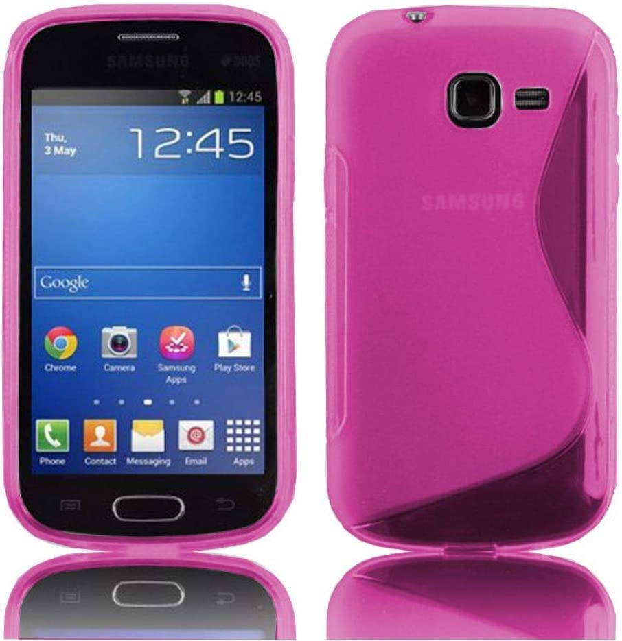 annaPrime Etui Coque Housse pour Samsung Galaxy Trend Lite S7390/ Galaxy Fresh Duos S7392, Coque Silicone Gel Motif S au Dos Couleur Rose