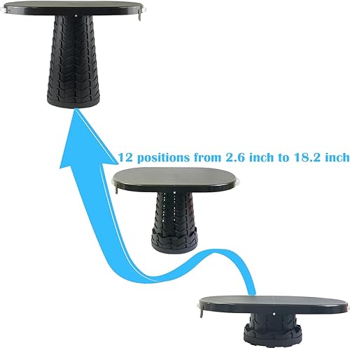 Miniatura 7 de Mesa plegable portátil y taburete telescópico con cojín cuadrado de 10 x 10 pulgadas, mesa plegable ligera y taburete para acampar picnic, altura