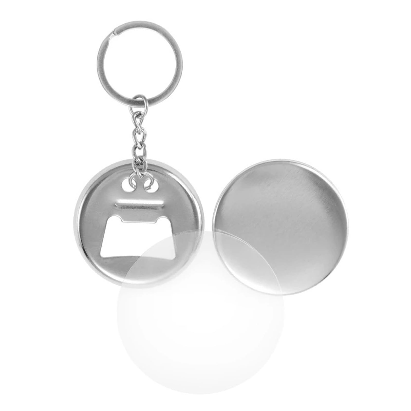 Lot de 100 badges, décapsuleur et porte-clés 2 en 1 for machine à badges 44 mm/58 mm Largement utilisé(100Pcs 44mm)