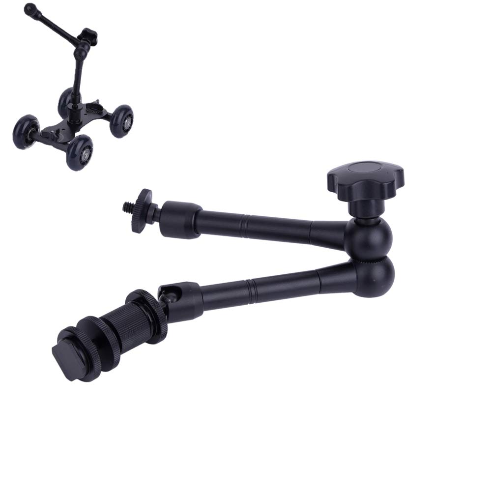Desktop Dolly Car Mobile Slider Rail Skater 11" Articulation réglable Bras magique de friction utilisé pour appareil photo reflex numérique Photographie prise vidéo Enregistrement vidéo