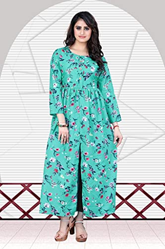Image of H.E HAMZA ENTERPRISER Printed Crepe Material Brown Western Dress For Women
