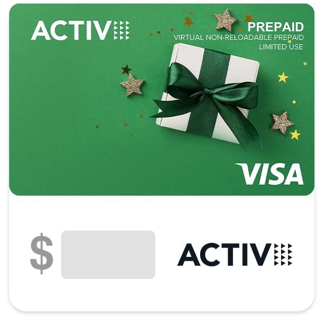 $150 Activ Visa eGift Card - Delivered via email (plus $4.95 Purchase Fee)