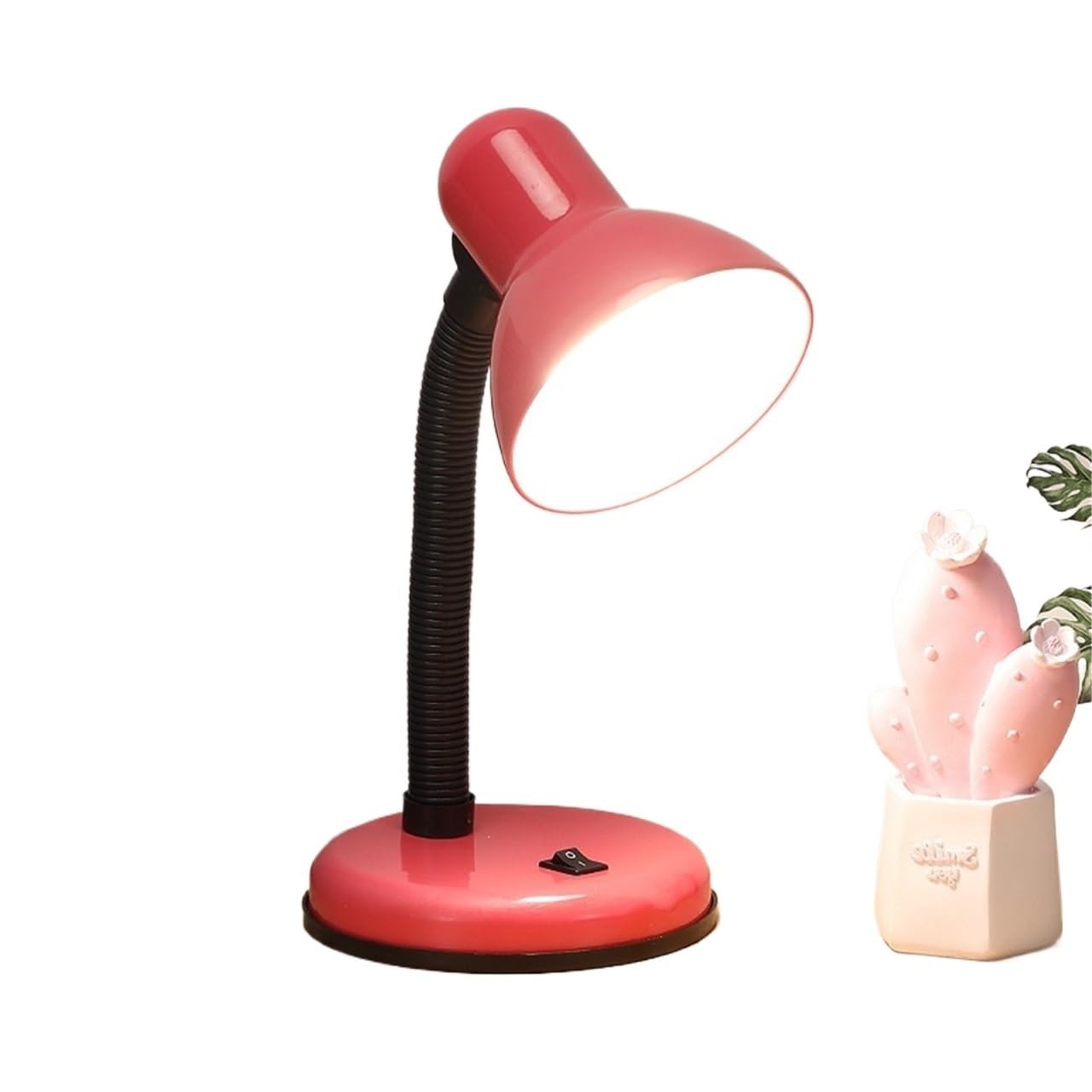 Ochrona Oczu Przenośna Lampa Biurkowa Z Przełącznikiem Przyciskowym, Elastyczna Do Nauki W Akademiku Lampa Biurkowa(Pink)
