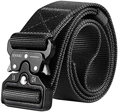 Motusamare Tactical Belt Heavy Duty Military Style Webbing Riggers Web Belt with 1.5" Metal Buckle
