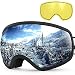 Zionor X10 Ski Snowboard Snow Goggles OTG for Men Women Youth Anti-Fog UV Protection Helmet Compatible