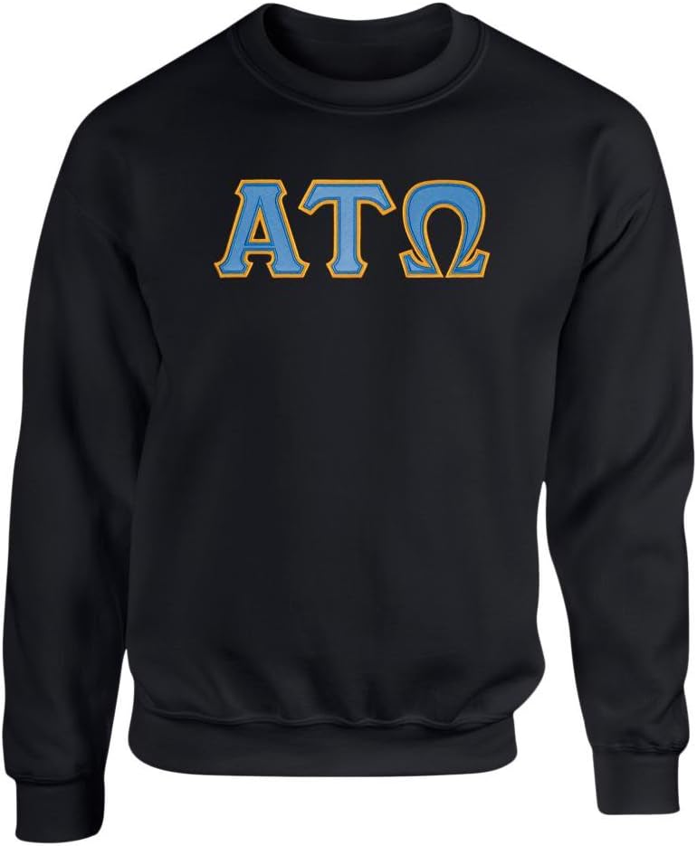 Fashion GreekAlpha Tau Omega Twill Letter Crewneck Sweatshirt