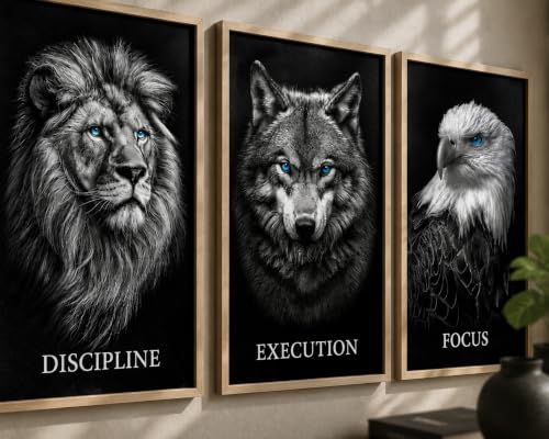 Image of DAKSHESTRY ARTWORKS Superhero Motivational Wall Art Set of 3 | Premium Framed Posters for Bedroom, Living Room & Office | Red Theme Modern Wall Decor | Ready to Hang |size- 9inch x12 inch each frame