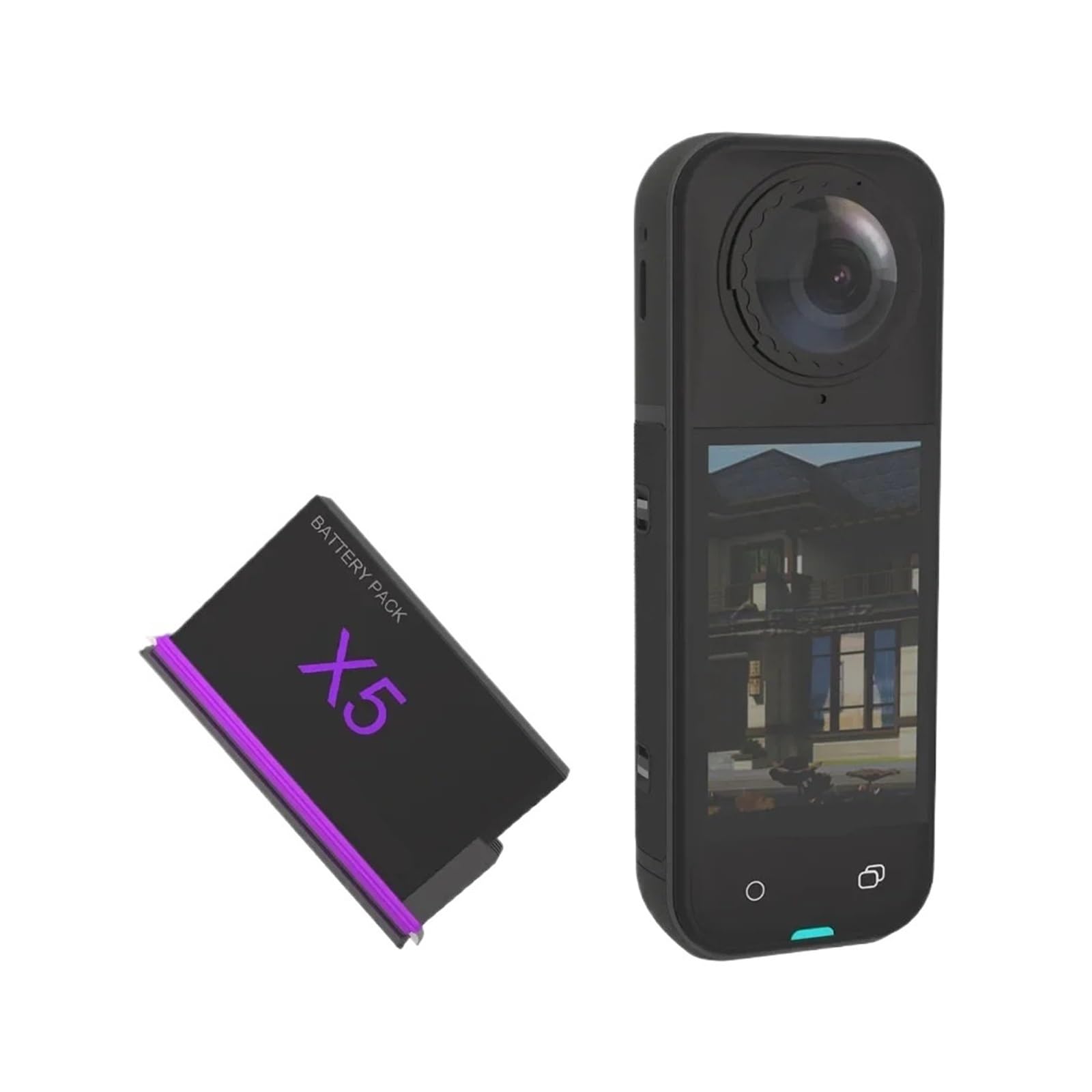 Akumulator 2500mAh 3,85V + Ładowarka 2-gniazdowa Akumulator Do Aparatu 360 Panoramiczne Akcje Akumulatory Akcesoria Do Aparatu - Kompatybilny Z Insta360 X5(2battery)