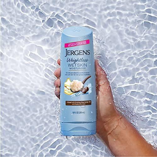 Jergens Wet Skin Body Moisturizer With Shea Butter Oil, Pure Shea Butter In Shower Lotion, Moisturizer For Dry Skin, Fast-Absorbing, Non-Sticky, 10 Oz, Dermatologist Tested #TOP7