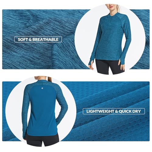 baleaf Women's Long Sleeve Running Shirts Quick Dry Lightweight Pullover Workout Tops Athletic T-Shirts Moisture Wicking2