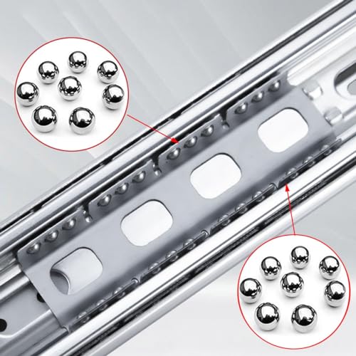 Wytrzymałe prowadnice szuflad z pełnym wysuwem, mocowane z boku, do kuchni, biura, kampera 250, 1500 mm (10” 60”) – Gładka i łatwa instalacja
