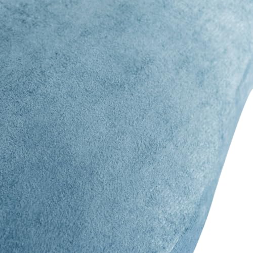 Image of Furniture of America Sylin Modern Chenille Sofa with Pillows, Curved Arms and High Density Foam, Wooden Comfortable Couch for Living Room, Office, Denim Blue