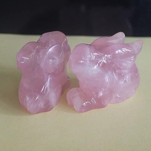 Miniatura 9 de Figura de conejo de cristal tallada a mano con piedras preciosas talladas a mano, estatua para decoración del hogar, 2 pulgadas (obsidiana negra)