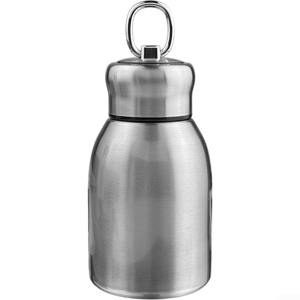 Donkivvy 300ml Stainless Steel Insulated Water Bottle, Double Wall Vacuum Small Flask, Keep Drinks Hot Cold, Hot Cold 24h, Portable Drinks Bottle(F)