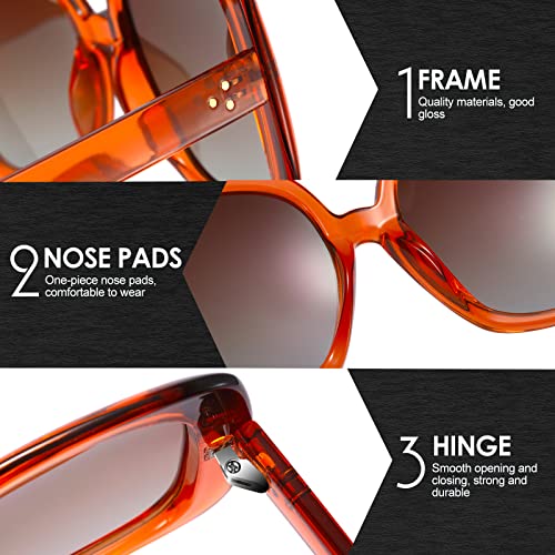 MORESHINE Trendy Oversized Square Polarized Sunglasses Retro Shades for Women UV400 Protection3