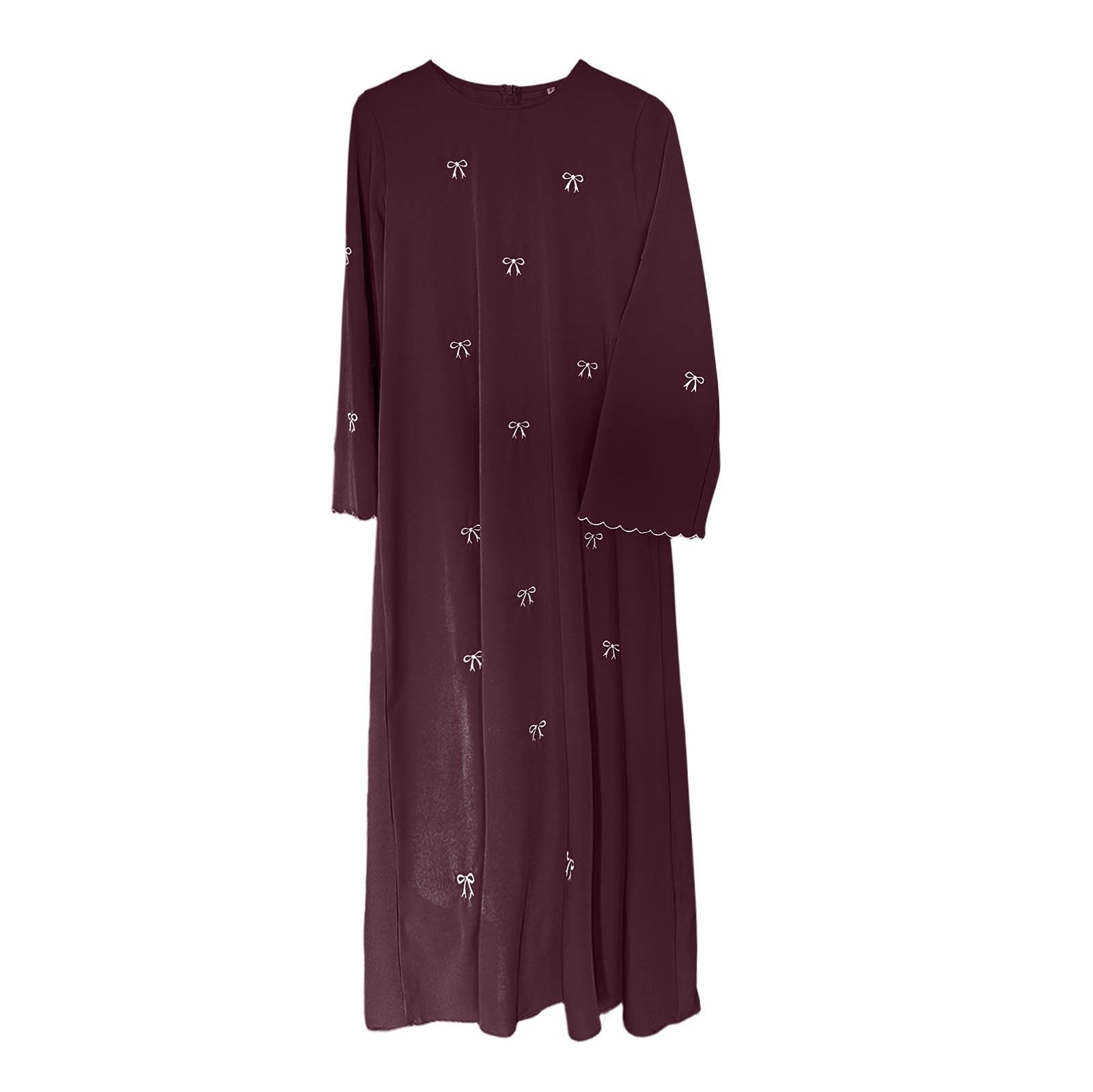 Vestido Largo Bohemio con Bordados Elegantes y Bolsillos para Mujer Vestido Casual Holgado de Inspiración Étnica