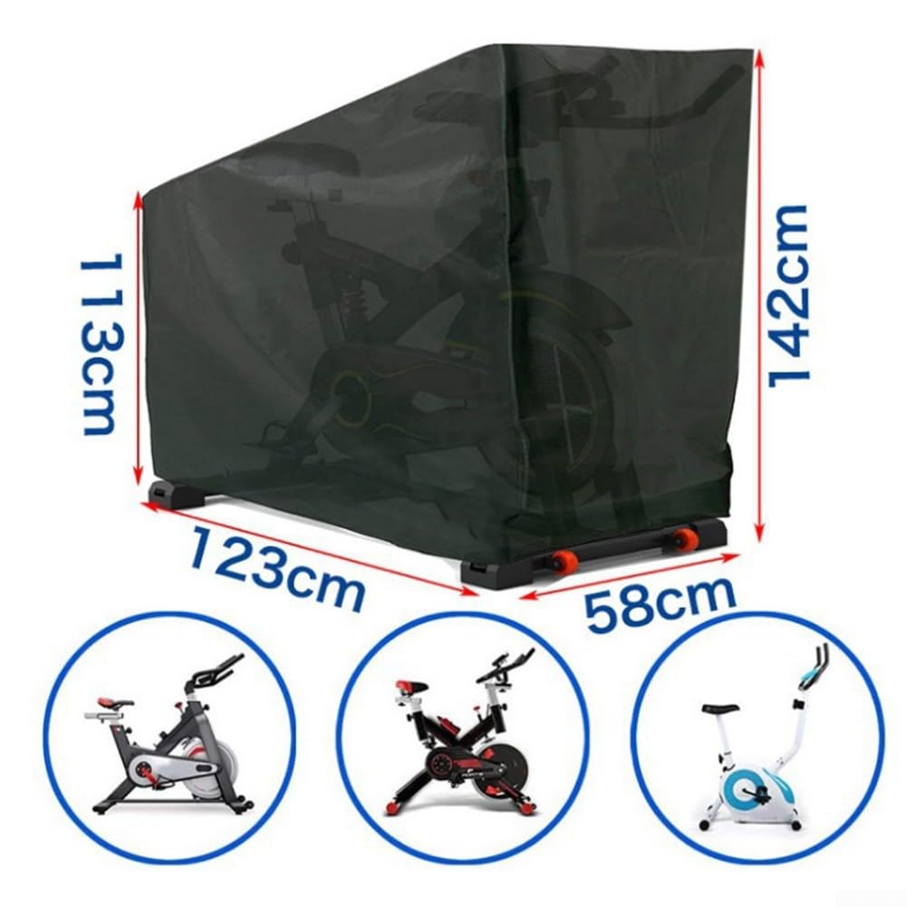 Funda impermeable para bicicleta de ejercicio estacionaria para bicicletas verticales de interior, a prueba de polvo y UV, de 210D Oxford, negra, para equipos de ciclismo, para bicicletas de