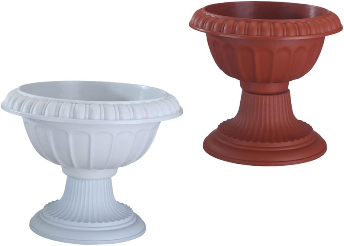 HANABASS 2 Piezas De Soporte De Jardín para Macetas Frente Hogar Decoración Tradicional Balcón Ladrillo Pilar Maceta Corta Navidad Porche Rojo Romano Macetas De Plástico Flor Boda
