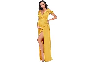 Maternity Off Shoulder V Neck Wrap Photography Photoshoot Maxi Dress