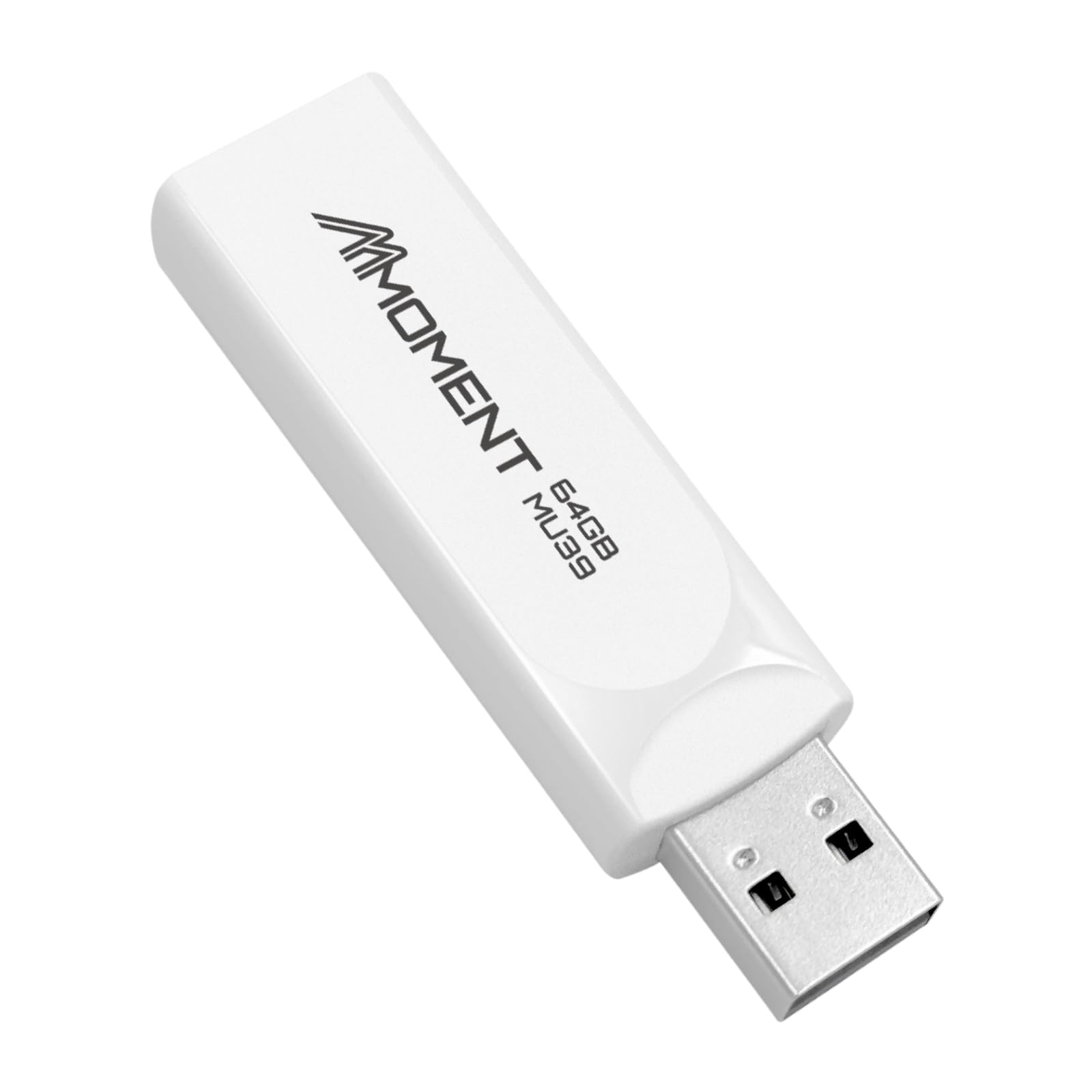 MMOMENT MU39 - Chiavetta USB 3.2 retrattile da 64 GB (10 pezzi), con connettore scorrevole, lettura fino a 100 MB/s, scrittura 30 MB/s – Plug & Play Memory Stick per PC, Mac, TV, auto