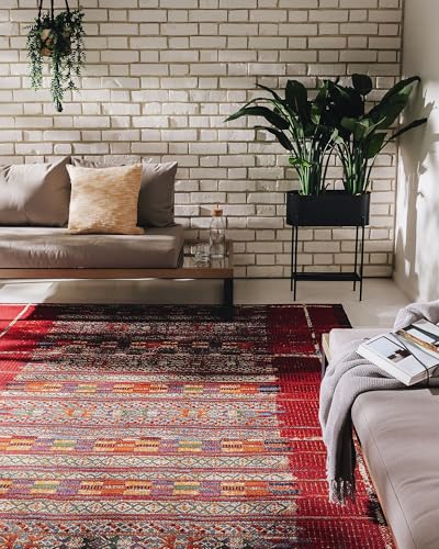 benuta Tapis d'intérieur et d'extérieur ARTIS Multicolore/Rouge, 120 x 180 cm, Tapis coloré pour l'intérieur et l'extérieur, adapté au Chauffage au Sol