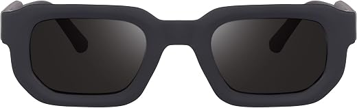 SHADIFY Rectangular Sunglasses, Black Frame, Dark Tinted Lenses, Bold Modern Style